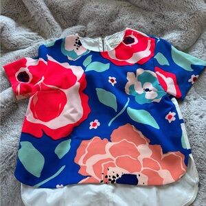 Kate Spade Floral Top - Blue, Red, and Pink